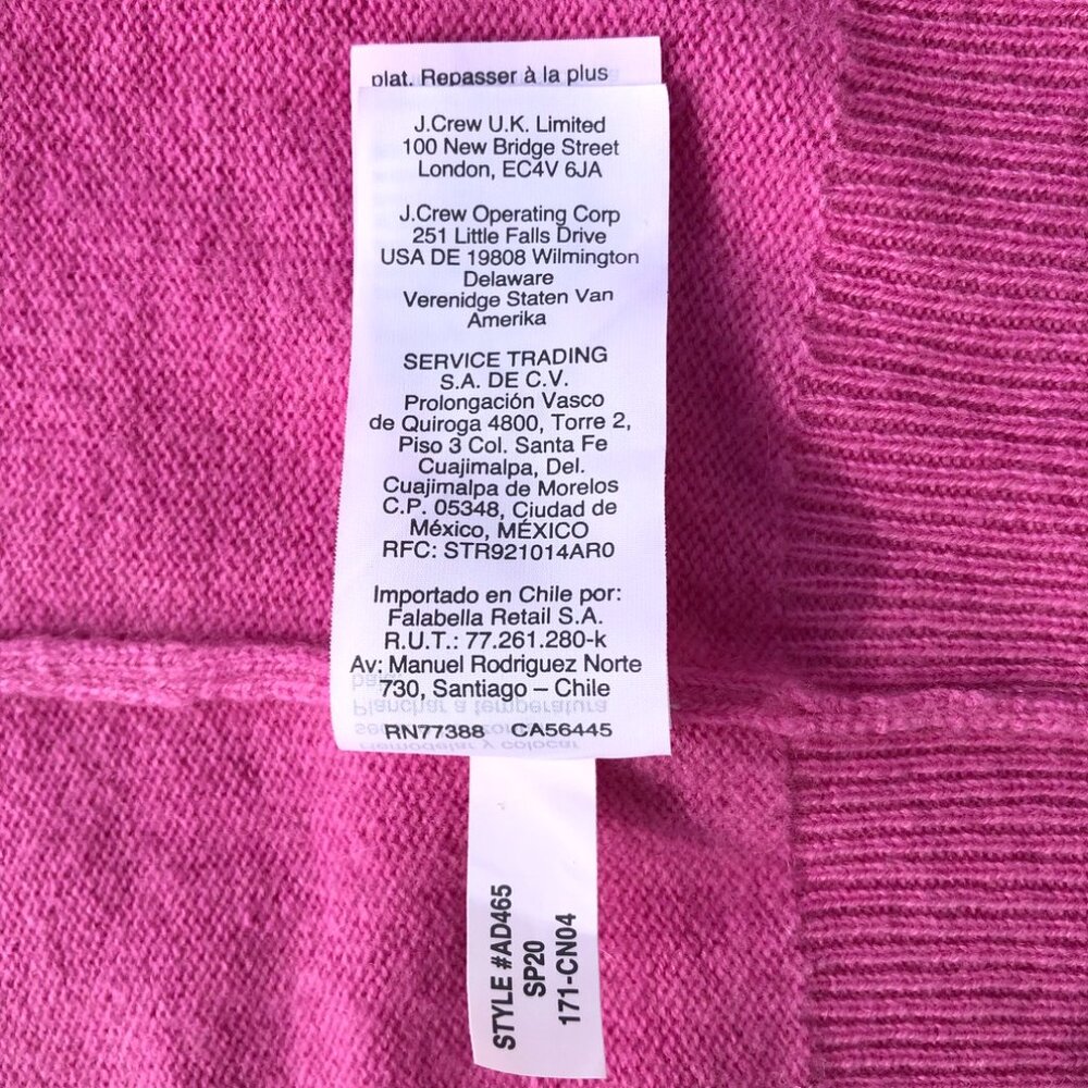 J Crew 100% cashmere V-neck fitted sweater women size XS pink pullover AD465 - Picture 6 of 6